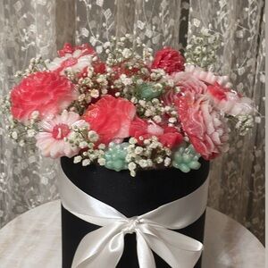Pink and White Floral Hat